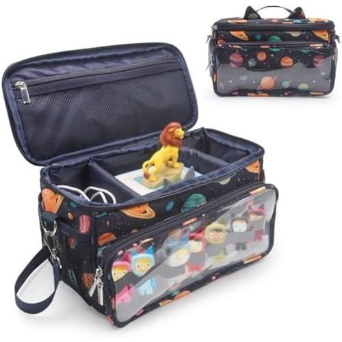 for Tonies Carrying Case, Toniebox Case for Tonies Figures,Tonie Characters, Tonies Storage and Organizer with Shoulder Strap,Tonies Box Starter Set,Tonies Headphones,Charging Station Bag (Black)