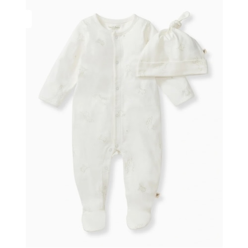 Burts Bees Frog Baby Jumpsuit & Hat Set