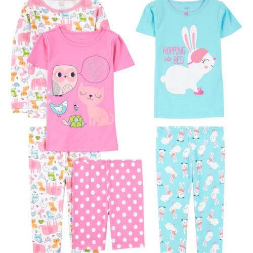 Simple Joys by Carter's Girls 6-piece Snug Fit Cotton Pajama Set