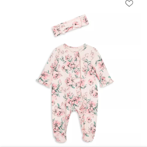 Little Me Girls' Dream Floral Footie & Headband - Baby