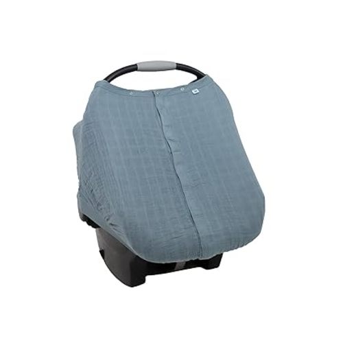 Little Unicorn Baby Car Seat Canopy | Soft & Breathable Muslin Fabric | Magnetic Closure Cover & Universal Fit | for Protection & Privacy | Nursing Cover (Sea)