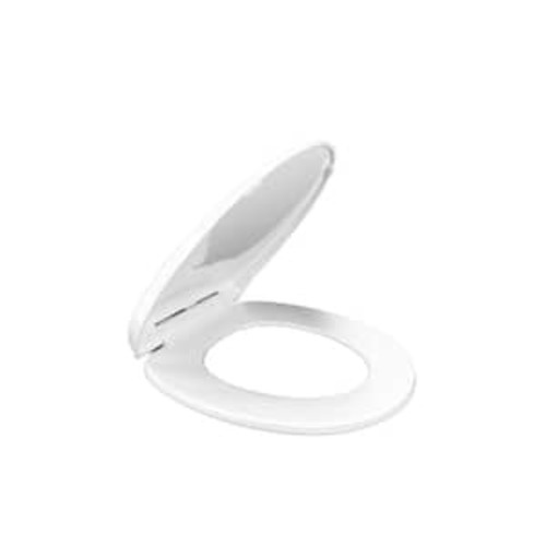 Round Slow Close Closed Toilet Seat in White