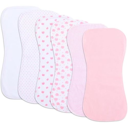 6 Pack Cotton Baby Burp Cloths Extra Absorbent Soft for Baby Boys and Girls