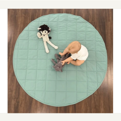 Round Play Mat - Basil Green | 100% Organic - Finn + Emma