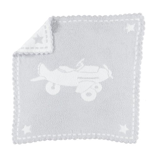 Barefoot Dreams CozyChic® Airplane Scalloped Receiving Blanket