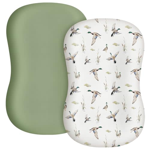 CroBlissful 2 Pack Mallard Duck Baby Lounger Cover Stretchy and Soft Infant Lounger Cover Breathable and Soft Baby Nest Slipcover for Boys Girls