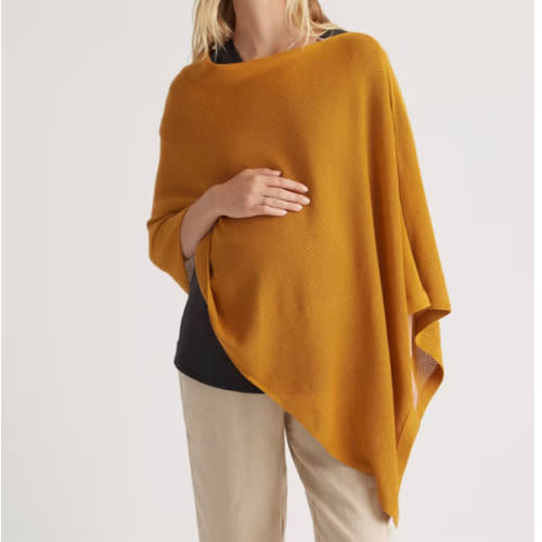 Lightweight Cotton Cashmere Nursing Shawl in Amber