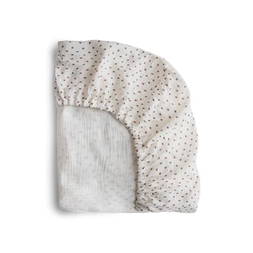 mushie Extra Soft Muslin Fitted MINI Crib Sheet | 24"x 38" (Bloom)