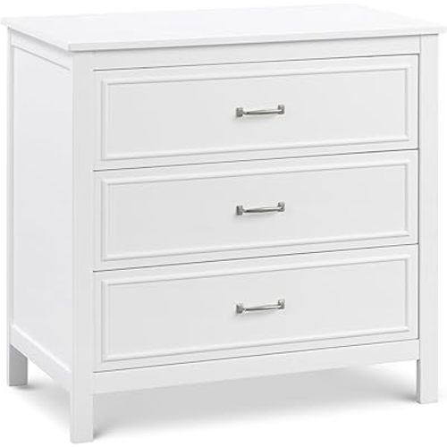 DaVinci Charlie 3-Drawer Dresser in White , 35x20x34 Inch (Pack of 1)