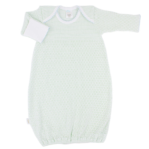 Paty Knit, Long Sleeve, Solid Color Overlap Shoulder Gown, No Bow