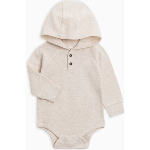 Cole Waffle Knit Hooded Bodysuit, 6-12M