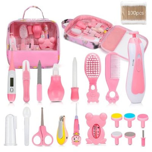 Byseng 23-in-1 Baby Grooming Kit, Newborn Healthcare & Safety Set for Infants and Toddlers (0-3 Years+) - Pink