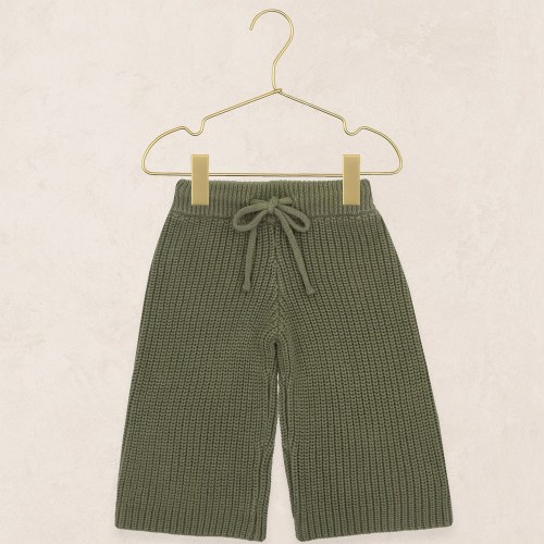 Knit Chunky Wide Leg Pant - Olive