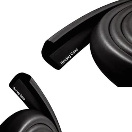 Roving Cove HeftyFit Edge Protector for Baby Proofing (9ft Large Edge Only), Heavy-Duty Soft Rubber Foam Furniture Edge Bumper Guards, Desk Edge Cushion, Wall Corner Covers, 3M Adhesive, Onyx Black
