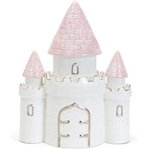 Child to Cherish Ceramic Dream Big Princess Castle Piggy Bank for Girls, Pink