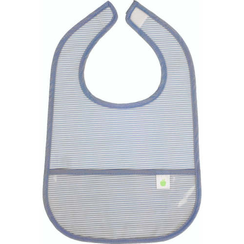 The Wipe It Bib, Navy Mini Stripe - Apple of My Isla Bibs | Maisonette