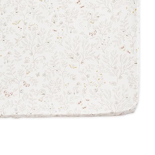 Pehr Crib Sheet, Secret Garden | Breathable Brushed Organic Cotton for Soft Sleep | Snug Fit | Reusable Fabric Bag Packaging | Standard Crib Mattresses up to 52”L x 28”W x 8”H