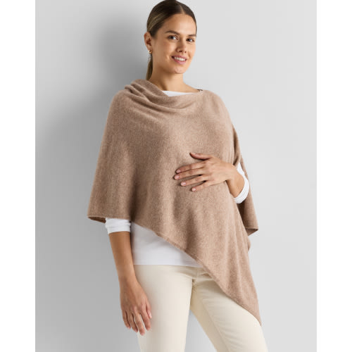 Mongolian Nursing Shawl in Oatmeal