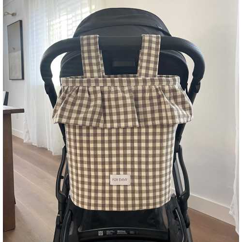 Handmade Stroller Bag | Stroller Basket with Drawstring Top | Stylish and Functional Baby Accessory