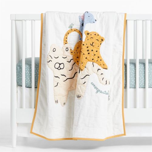 Surprise Friends Animal Organic Cotton Baby Crib Quilt