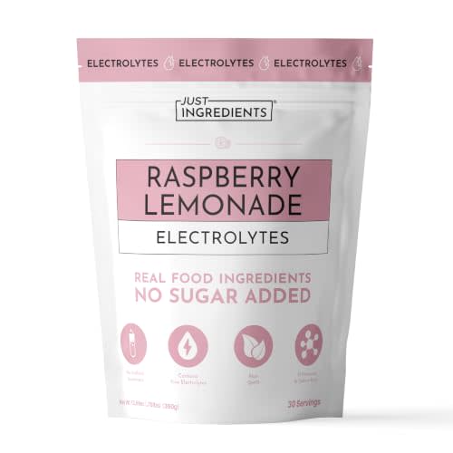 JUST INGREDIENTS Raspberry Lemonade Electrolyte - No Sugar - 30 Servings | Four Mineral Blend, Free Of Dairy And Soy