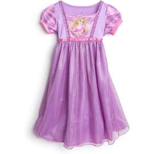 Disney Girls' Princess Dress Nightgown, Fantasy Gown, Soft & Cute Pajamas for Kids