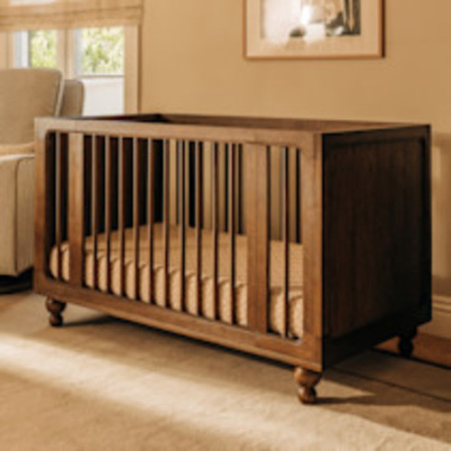 babyletto Astre All-Stages 8-in-1 Crib with Bassinet & Toddler Bed Kits by Nate Berkus - Toffee