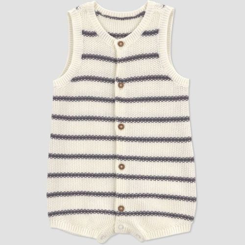 Carter's Just One You® Baby Striped Sweater Romper - Ivory Newborn