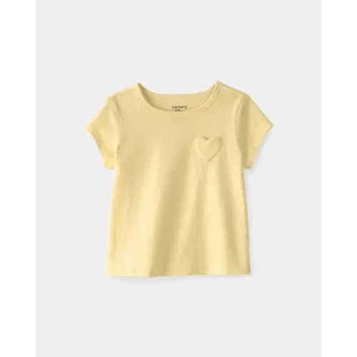 Baby Girl Heart Pocket Top - Yellow | Carter's