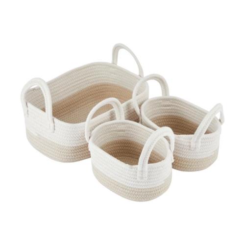 3 Pack Nestled Storage Baskets, Beige - Anko