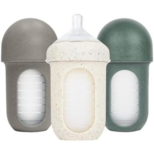 Boon Nursh Silicone Baby Bottles - Speckle Green - 8 Oz - 3 Count