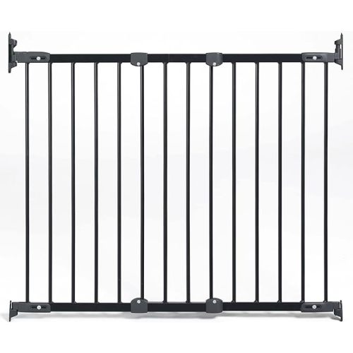 KidCo G2101 Angle Mount Safeway Top of Stairs Quick Release Baby Gate for Blocking Stairs or Hallways and Dividing Rooms, 42.5 x 30.5 in, Steel, Black - Angle Mount (Black)