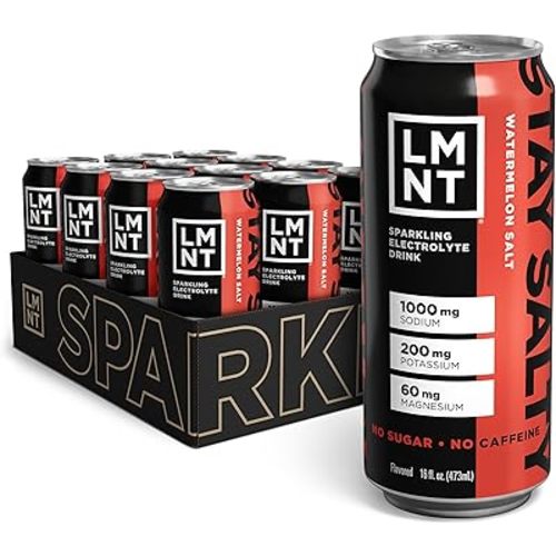 LMNT Sparkling Electrolyte Drink - Watermelon Salt | 12-Count