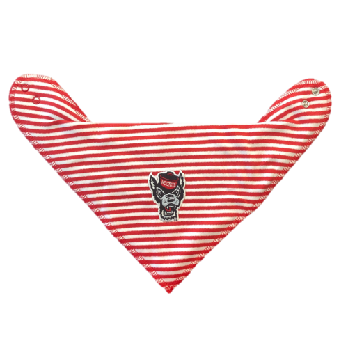 NC State Wolfpack Red and White Striped Wolfhead Bandana Bib – Red and White Shop