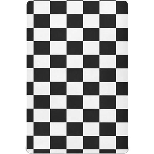 Checkerboard Plaid Crib Sheets for Boys Girls Pack and Play Sheets Breathable Mini Crib Sheets Fitted Crib Sheet for Standard Crib and Toddler Mattresses Baby Crib Sheets for Girls Boys, 52x28IN