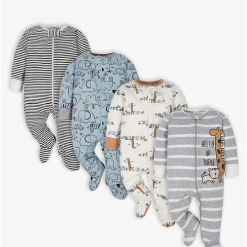 Gerber baby-boys 4 Pack Sleep 'N Play Footie