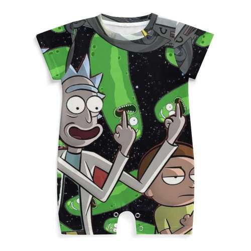 Rick And Morty Baby Romper Short Sleeve Bodysuits Soft Rompers Summer Clothes One-Piece Jumpsuits Outfits 9-12M