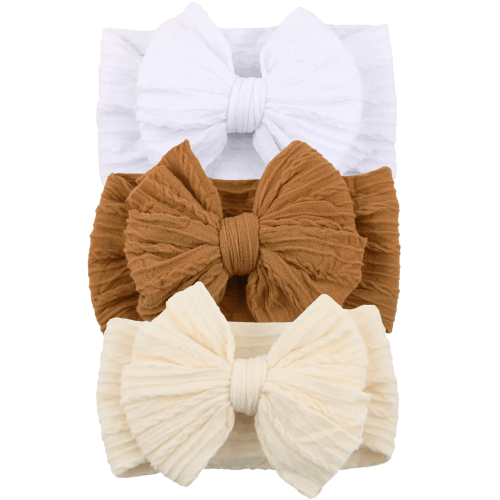 3-Pack Cable Bows, White/Almond/Cream