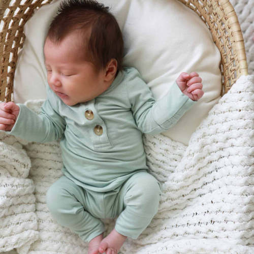 2pc Bamboo Button Top & Bottom | Garden