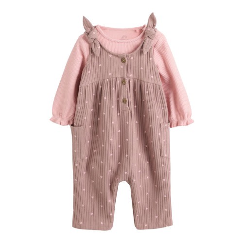 Kids' Heart Printed Romper & Bodysuit Set