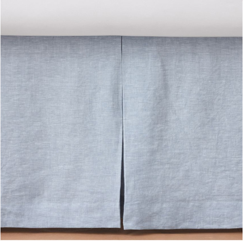European Linen Crib Skirt - Chambray