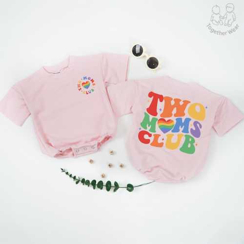 Two Moms Club Baby Romper, LGBTQIA+ Baby Outfit, Pride Baby Bodysuit, Pride Month Toddler & Youth Shirt, Gay Parents Gift, Newborn Clothes