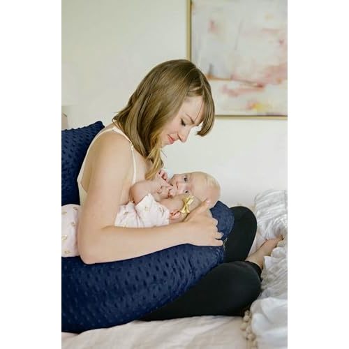 Twin Z Nursing Pillow | Bottle or Breastfeeding | Plus Size Friendly - Navy