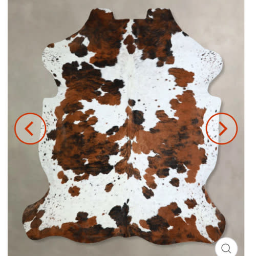 Tricolor X-Large European Cowhide Rug 6'10"H x 6'1"W #A41884 by Hudson Hides