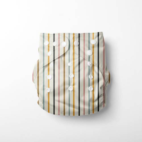 Muted Striped Eco-Friendly Cloth Pocket Diapers