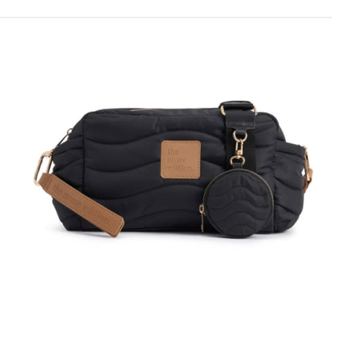 Black Wave Quilted Baby Pram Caddy