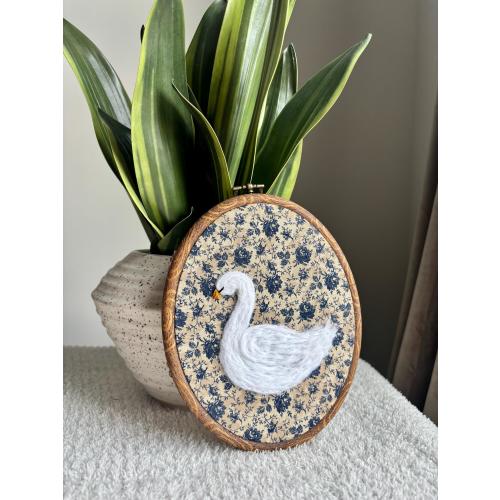 Handmade Swan Felt Portrait