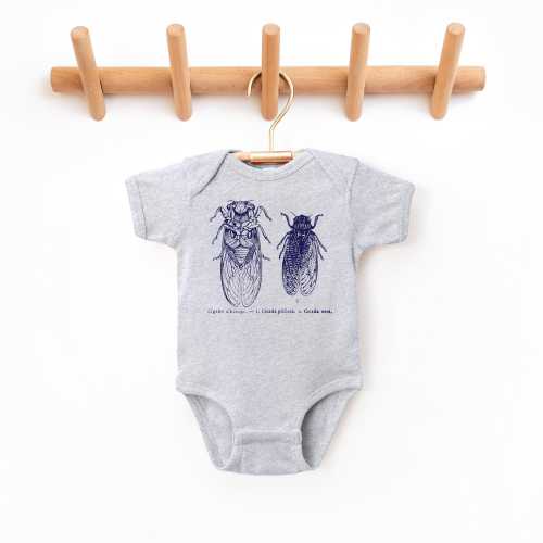 Cicada Illustration Baby Bodysuit, Infant Bodysuit, Cute Bug Bodysuit, Cicada Bodysuit, Boys Bodysuit, Girls Bodysuit, Cicada Graphic