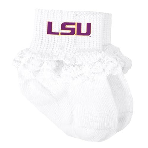 LSU Tigers Officially Licensed Baby Socks with Lace