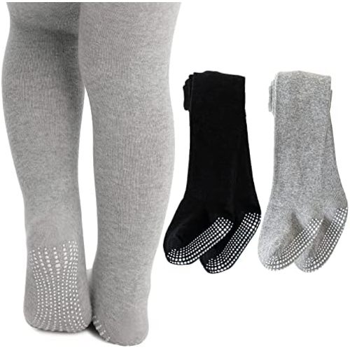 Baby Tights Non Slip Baby Girl Tights Plain/Shoe-Look Leggings Seamless Pantyhose Warm Cotton Leggings Non-Skid